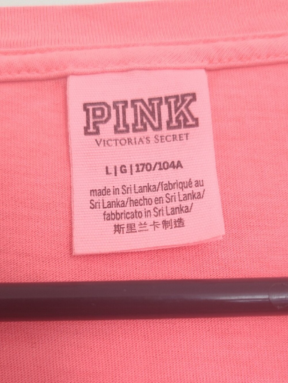 PINK Victoria's Secret Neon Pink Short Sleeve Pocket Tee with Black Logo - Picture 2 of 5